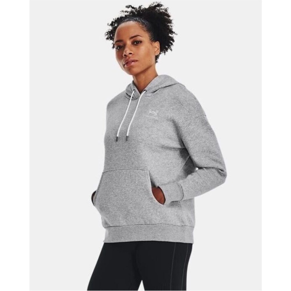 NWT Under Armour Essential Fleece Heather Gray Hoodie